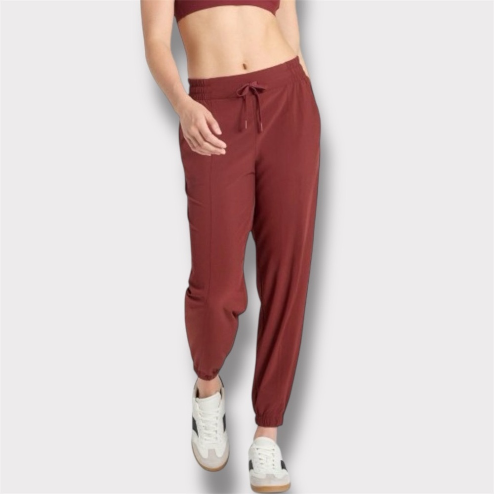 All in Motion Women's Active Light Mid-Rise Joggers Maroon Size Small
